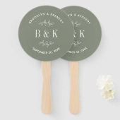 セージグリーンフローラ結婚植物学名 ハンドファン (正面&裏面)