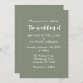 セージグリーンフローラ結婚植物学名 招待状 (正面/裏面)