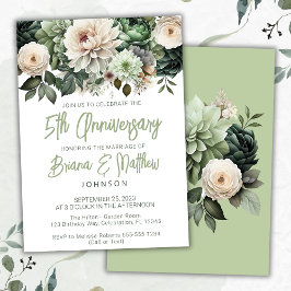 セージグリーンフローラ結婚5周年 招待状