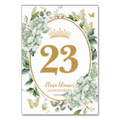 セージグリーンフローラ蝶キンセアニェラスウィート16 テーブルナンバー (正面)