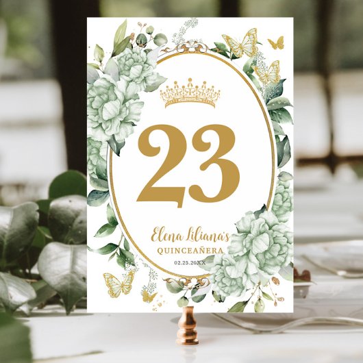 セージグリーンフローラ蝶キンセアニェラスウィート16 テーブルナンバー