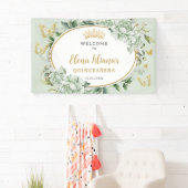 セージグリーンフローラ蝶キンセアニラウェルカム 横断幕 (インサイチュ)