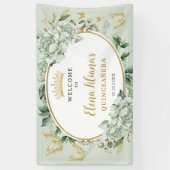 セージグリーンフローラ蝶キンセアニラウェルカム 横断幕 (縦)