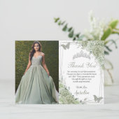 セージグリーンフローラ蝶キンセニェラ写真 サンキューカード (スタンド正面)