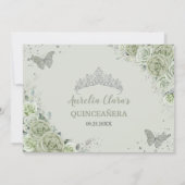 セージグリーンフローラ蝶キンセニェラ写真 サンキューカード (裏面)