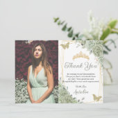 セージグリーンフローラ蝶キンセニェラ写真 サンキューカード (スタンド正面)