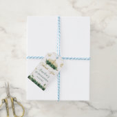 セージグリーンフローラ蝶キンセニェラ誕生日 ギフトタグ (より糸付き)