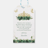 セージグリーンフローラ蝶キンセニェラ誕生日 ギフトタグ (裏面)