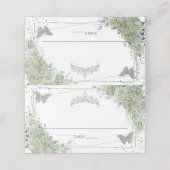 セージグリーンフローラ蝶キンセニェラ誕生日 プレイスカード (外部開封)