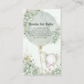 セージグリーンフローラ象ニュートラルブックスベビー エンクロージャーカード (正面)