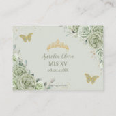 セージグリーンフローラ金ゴールドキンセアニラ披露宴 エンクロージャーカード (裏面)