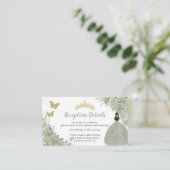 セージグリーンフローラ金ゴールドキンセアニラ披露宴 エンクロージャーカード (スタンド正面)