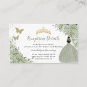 セージグリーンフローラ金ゴールドキンセアニラ披露宴 エンクロージャーカード (正面)