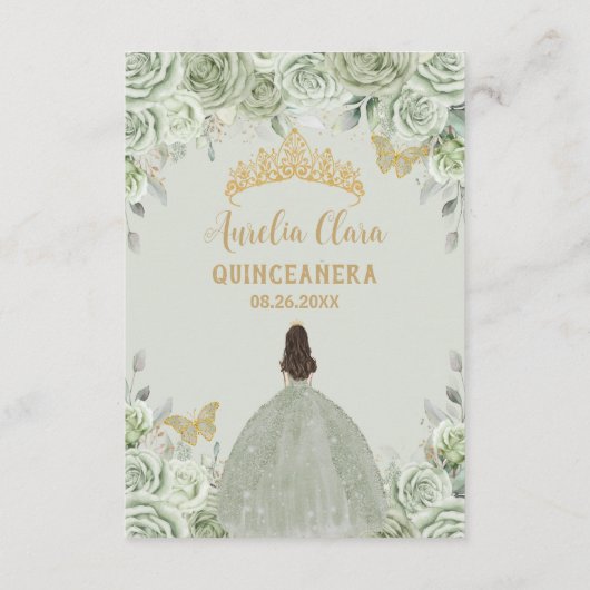 セージグリーンフローラ金ゴールドクインセアニラ15祈りの言葉カード エンクロージャーカード (裏面)