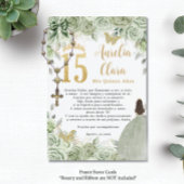 セージグリーンフローラ金ゴールドクインセアニラ15祈りの言葉カード エンクロージャーカード