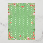 セージグリーンフローラ金ゴールドバタフライキンセアニェラ写真 箔招待状 (裏面)