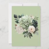 セージグリーンフローラ25結婚周年 招待状 (裏面)