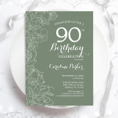 セージグリーンフローラ90thバースデーパーティー 招待状
