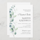 セージグリーンフローレス結婚式招待状 招待状 (正面/裏面)