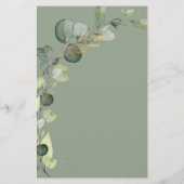 セージグリーンブライダルシャワー素朴招待状 (裏面)