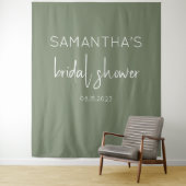 セージグリーンブライダルシャワー背景 タペストリー (インサイチュ)