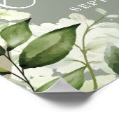 セージグリーンブライダルランチョンウェルカムサイン ポスター (角)