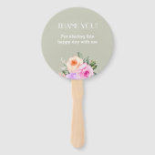 セージグリーンブライトバラピンクフローラブライダルシャワー ハンドファン (裏面)