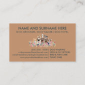 セージグリーンブラウンペットトリマーロゴドッグ 名刺 (裏面)