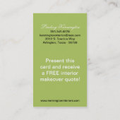 セージグリーンブラックダマスクビジネスカード 名刺 (裏面)