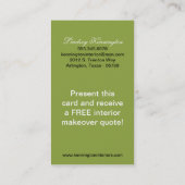 セージグリーンブラックダマスクビジネスカード 名刺 (裏面)