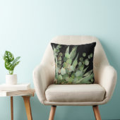 セージグリーンブラック植物枕 クッション (椅子)