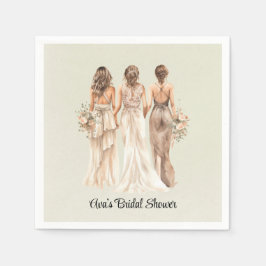 セージグリーンブリデスメイドブライダルシャワー スタンダードカクテルナプキン