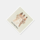 セージグリーンブリデスメイドブライダルシャワー スタンダードカクテルナプキン (角)