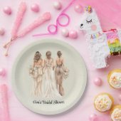 セージグリーンブリデスメイドブライダルシャワー ペーパープレート (パーティー)