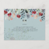 セージグリーンブルガンディブルー結婚フローラ ポストカード (裏面)