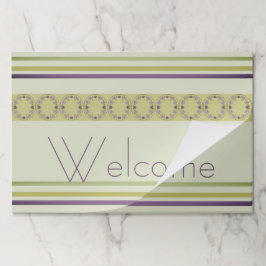 セージグリーンプラムパープルストライプ ペーパーパッド