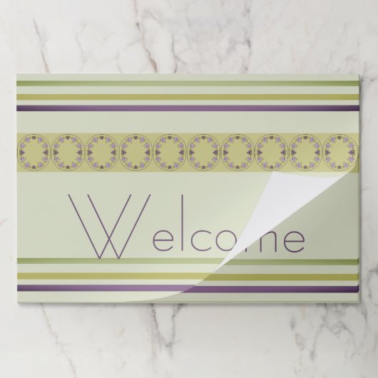 セージグリーンプラムパープルストライプ ペーパーパッド (折り畳み)