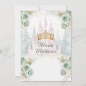 セージグリーンプリンセスアンドキャッスルフローラミカンス 招待状 (裏面)