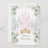 セージグリーンプリンセスキャッスルアンドフォレストミスカンス 招待状 (裏面)
