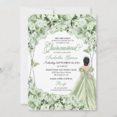 セージグリーンプリンセスドレスキンセアニェラ 招待状 (正面)