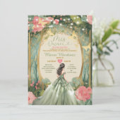 セージグリーンプリンセスドレス金ゴールドフォレストミクリン 招待状 (スタンド正面)