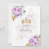 セージグリーンプリンセスパープルフローラ金ゴールドキニャネラ 招待状 (裏面)