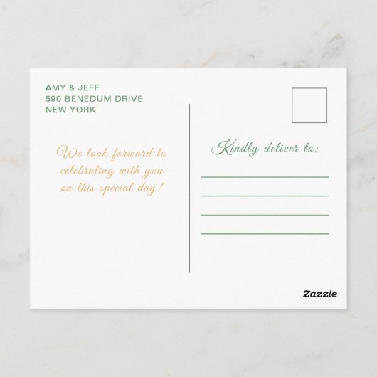 セージグリーンプリンセスフラワーキンセアニエラ ポストカード (裏面)