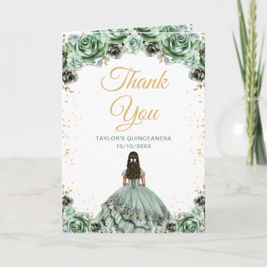 セージグリーンプリンセスフローラキンセアニラ サンキューカード (正面)