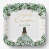 セージグリーンプリンセスフローラキンセアニラ ペーパープレート (正面)