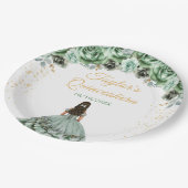 セージグリーンプリンセスフローラキンセアニラ ペーパープレート (アングル)