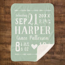 セージグリーンベビーガール誕生統計キープサケ