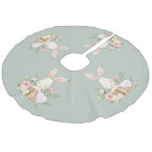 セージグリーンベビーバニーラビットカウエレガントィート フェイクリネンツリースカート (アングル)