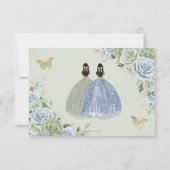 セージグリーンベビーブルーフローラツインズ金ゴールドキンセアニラ 出欠カード (裏面)