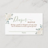 セージグリーンベビーベビー服おむつラッフルカード エンクロージャーカード (正面)